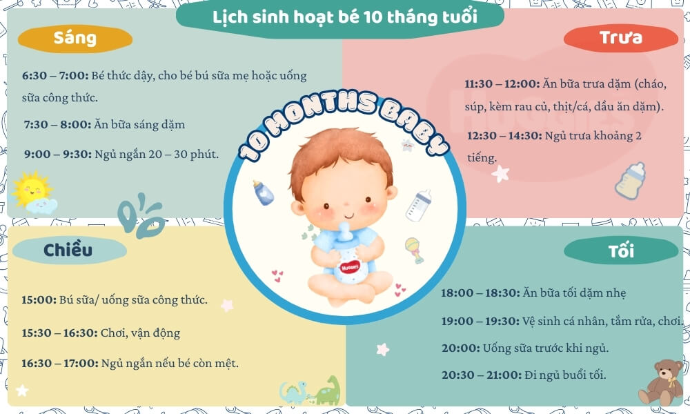 lịch sinh hoạt bé 10 tháng tuổi