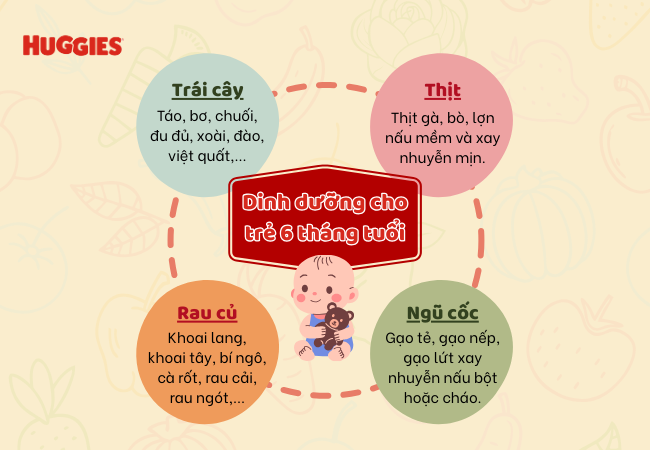 dinh dưỡng cho bé 6 tháng tuổi 