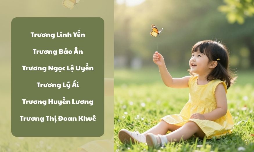 Tên cho con gái họ Trương với mong muốn con là cô gái xinh đẹp