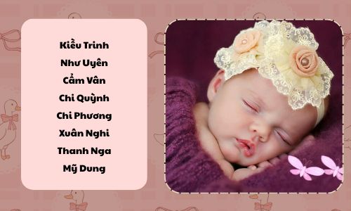 Đặt tên cho bé gái mang ý nghĩa thùy mị, nết na