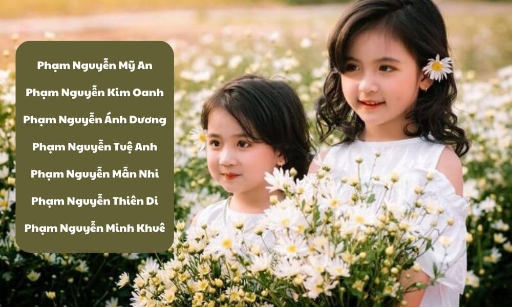 Đặt tên cho bé gái họ Phạm Nguyễn