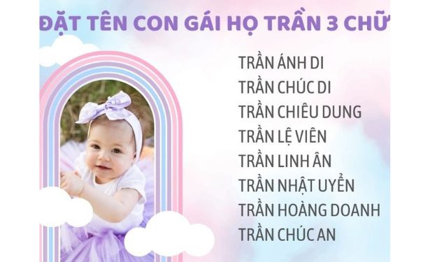 Đặt tên con gái họ Trần 3 chữ