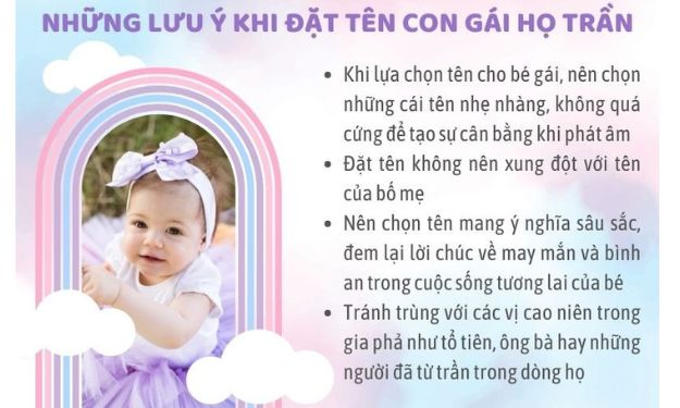 Lưu ý khi đặt tên con gái họ Trần