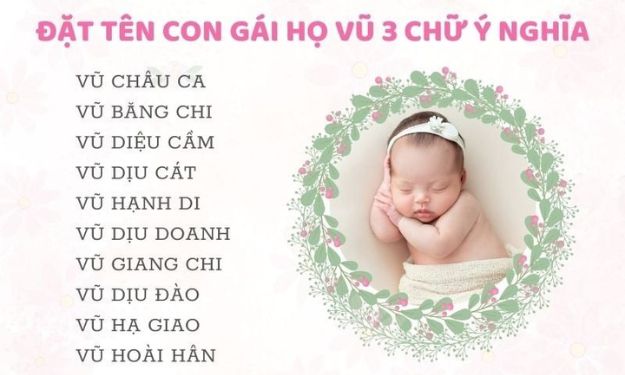 Gợi ý đặt tên con gái họ Vũ 3 chữ hay 2026