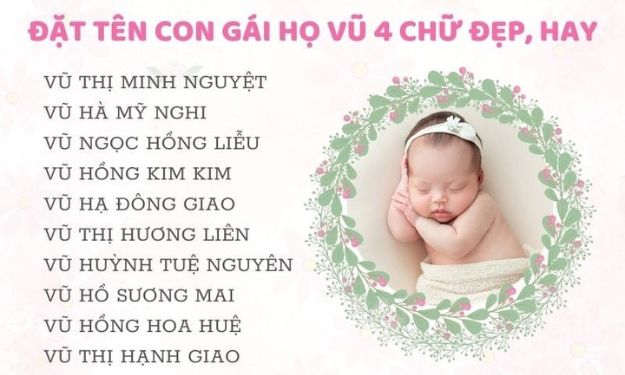 Gợi ý đặt tên con gái họ Vũ 4 chữ ý nghĩa 2026