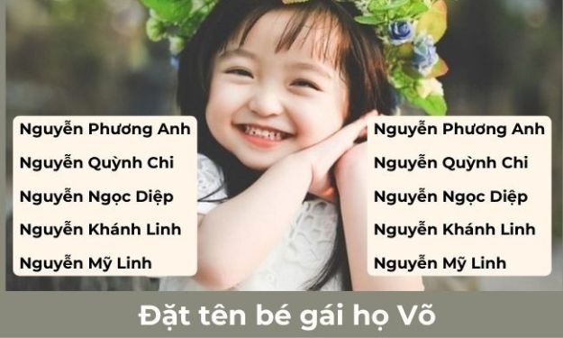 Đặt tên hay cho bé gái theo họ Võ