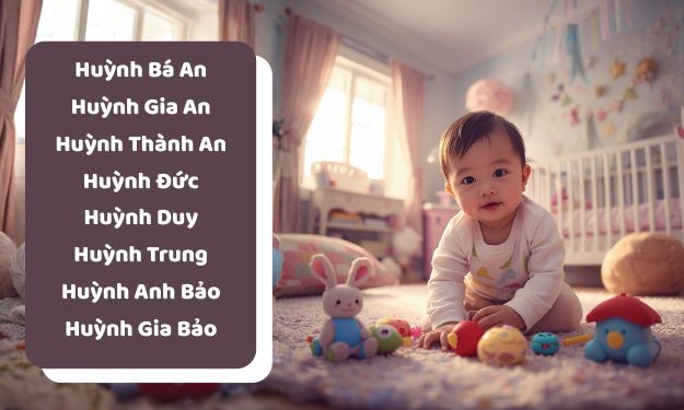 Tên hay cho bé trai họ Huỳnh 3 chữ