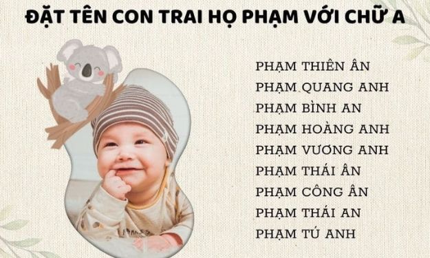 Tên con trai họ Phạm với chữ A