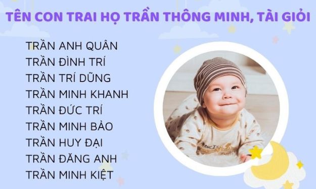 Gợi ý tên con trai họ Trần thể hiện sự thông minh