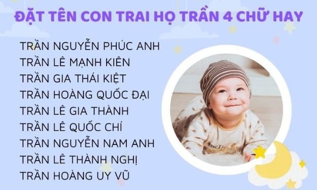 Đặt tên con trai họ Trần 4 chữ hay, ý nghĩa