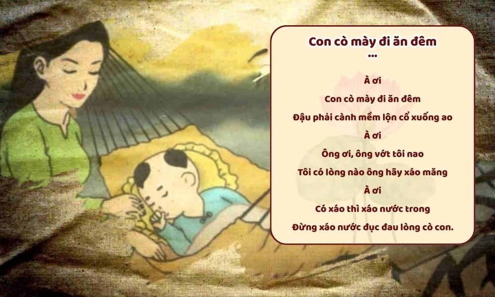 lời bài hát ru con con cò mày đi ăn đêm