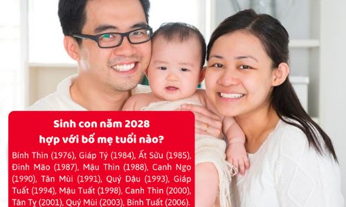 Sinh con năm 2028 hợp với bố mẹ tuổi nào?