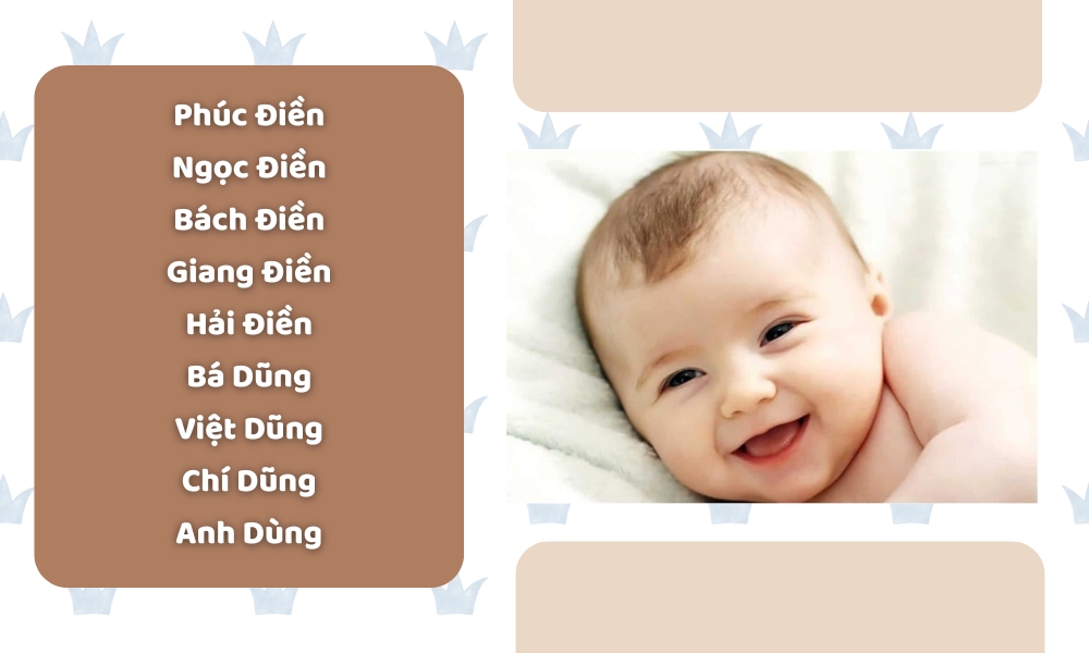 Con trai tên Dũng kết hợp với tên đệm