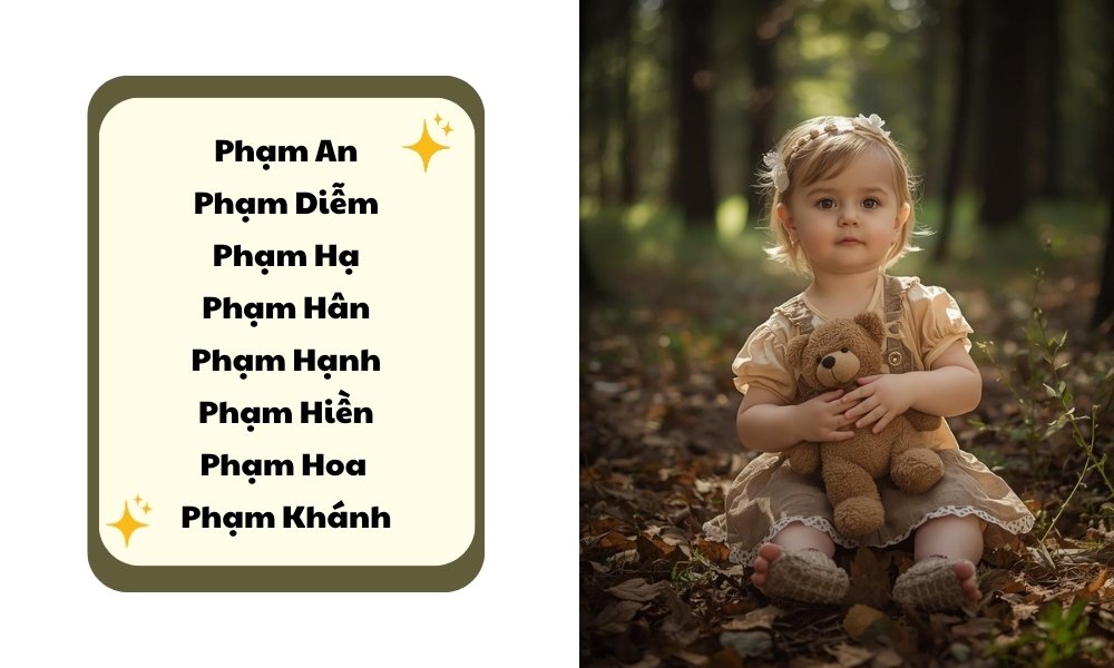 Tên đệm cho con gái họ Phạm