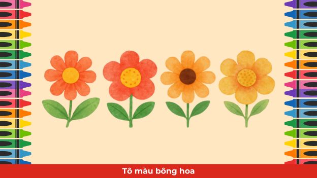 tô màu bông hoa