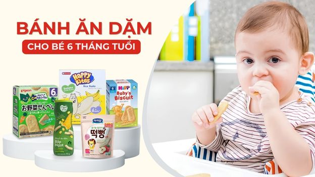 bánh ăn dặm cho trẻ 6 tháng tuổi chưa mọc răng