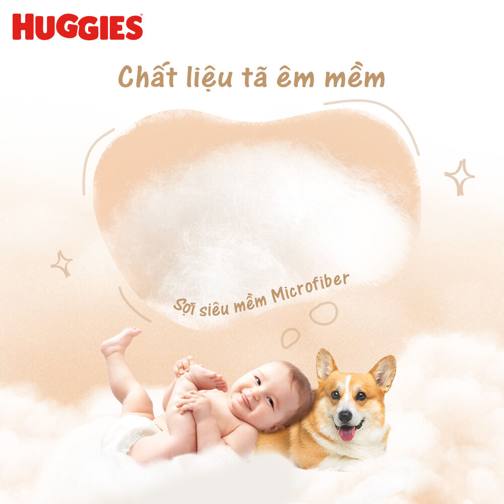Tã quần Huggies Gentle Soft Corgi êm mềm tối đa nâng niu làn da bé