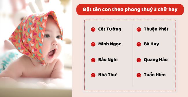 Đặt tên con theo phong thủy 3 chữ