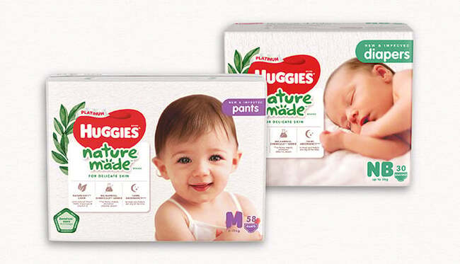 Tã dán cao cấp Huggies Platinum Nature Made với bề mặt Naturesoft từ sợi thiên nhiên