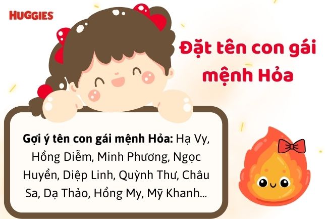 Gợi ý đặt tên mệnh Hỏa cho con gái hay, ý nghĩa theo ngũ hành, phong thuỷ