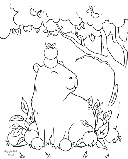 Tranh tô màu Capybara cute 3