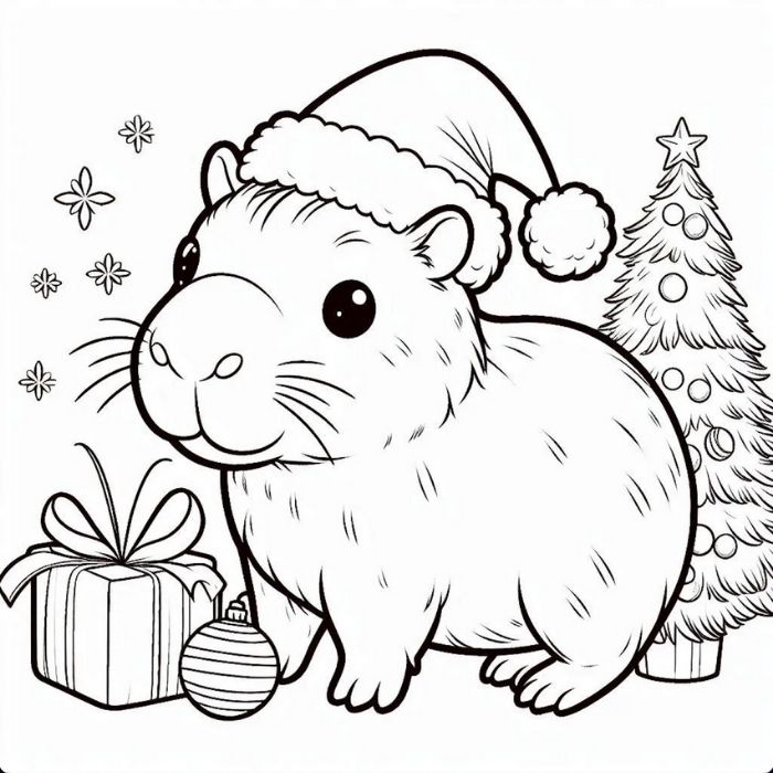 Tranh tô màu Capybara cute 9