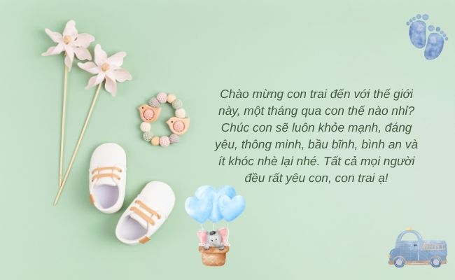 Lời chúc đầy tháng bé trai