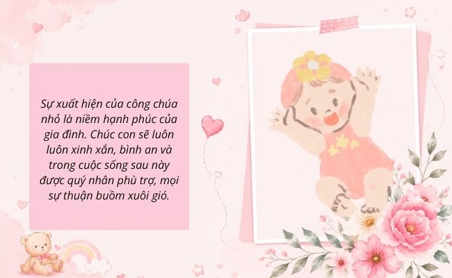 Lời chúc đầy tháng bé gái