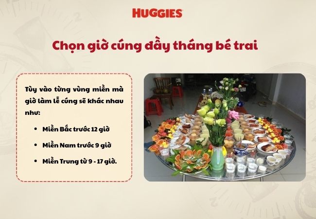chọn giờ cúng đầy tháng bé trai