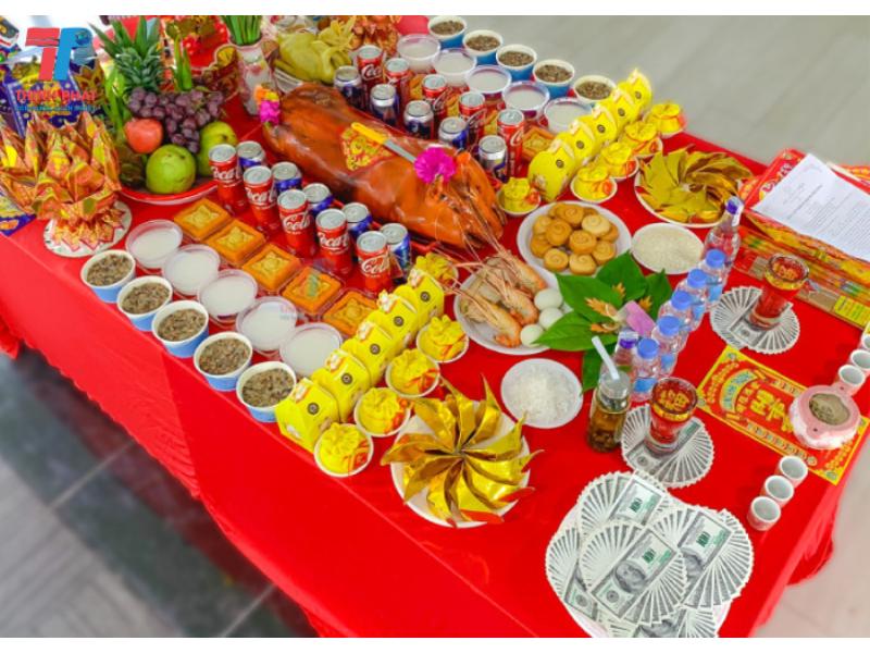 Mâm cúng đầy tháng bé trai đơn giản