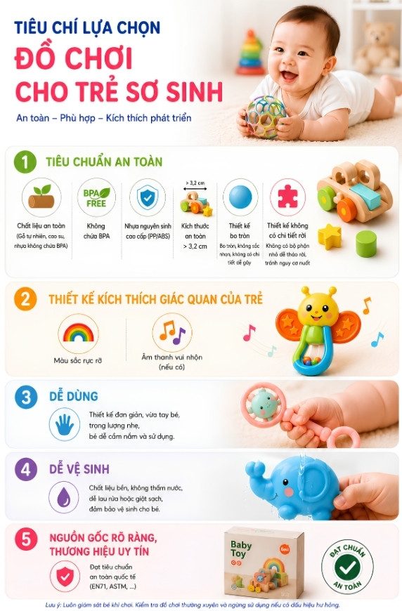 Tiêu chí chọn đồ chơi cho trẻ sơ sinh