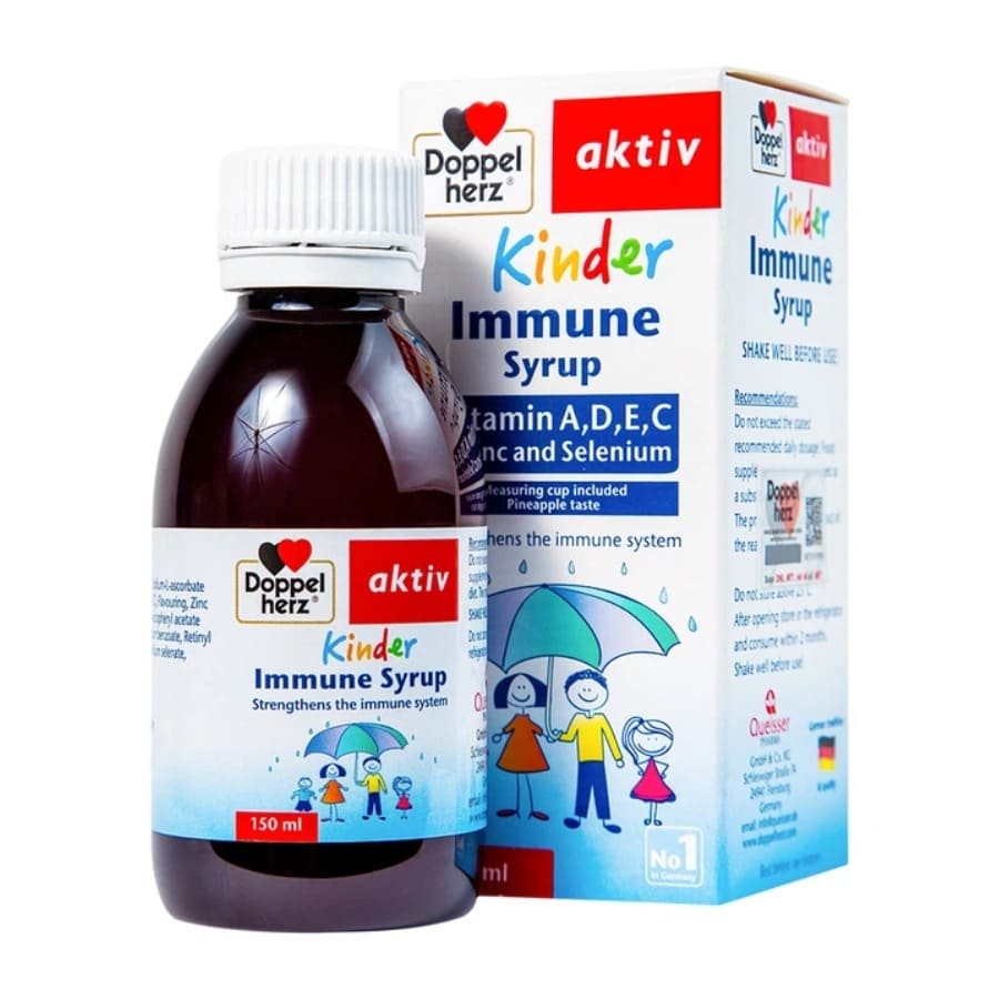 vitamin cho bé Doppelherz Aktiv Kinder Immune Syrup