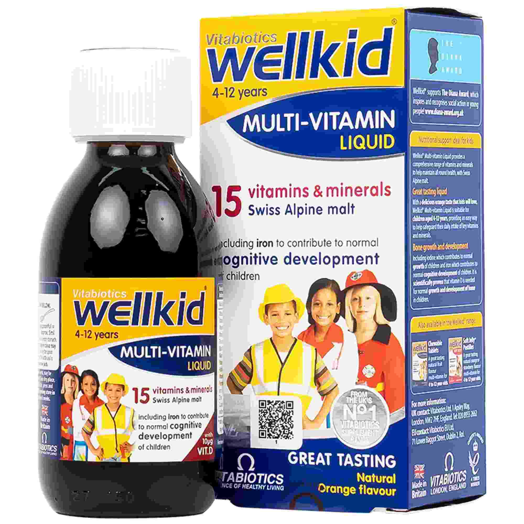 vitamin tổng hợp cho bé Vitabiotics Wellkid Multi-vitamin Liquid