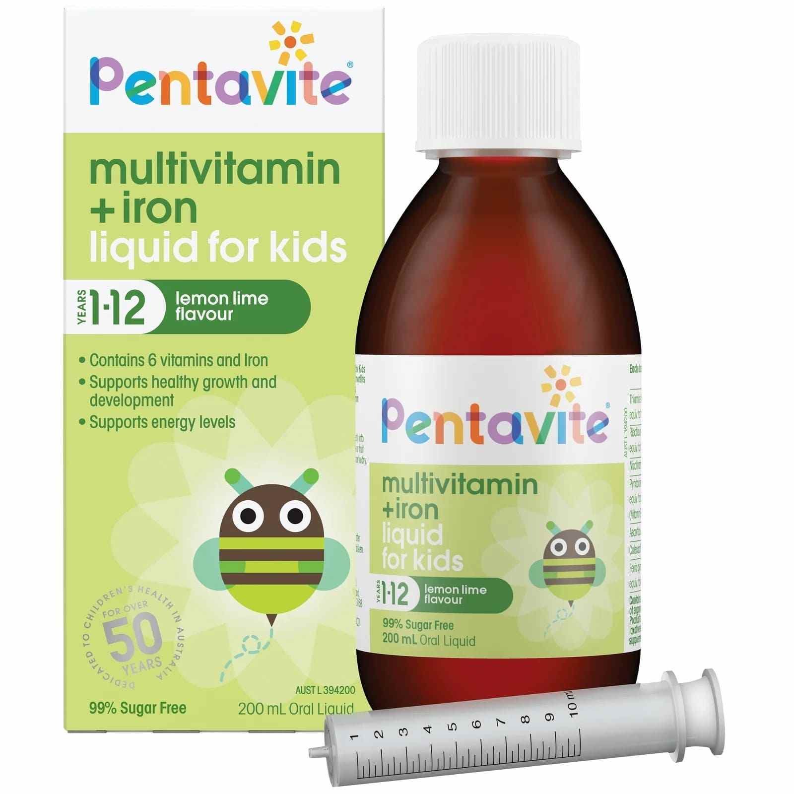 Vitamin tổng hợp Pentavite Multivitamin + Iron Kids Liquid