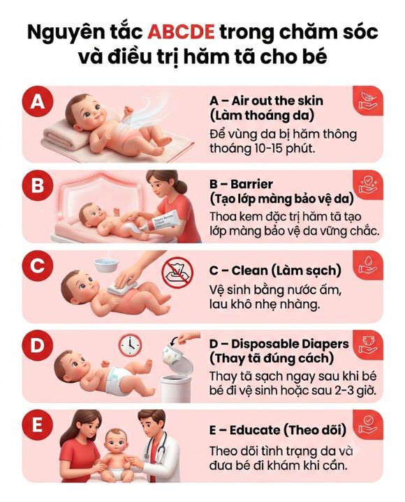 nguyên tắc trị hăm tã cho trẻ