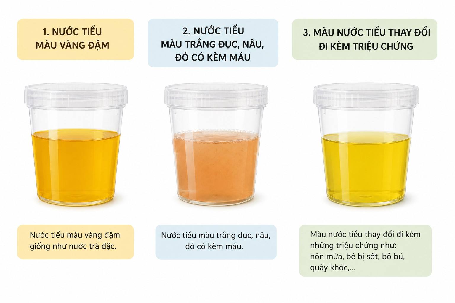 Tình trạng màu nước tiểu của trẻ cần đưa đi khám