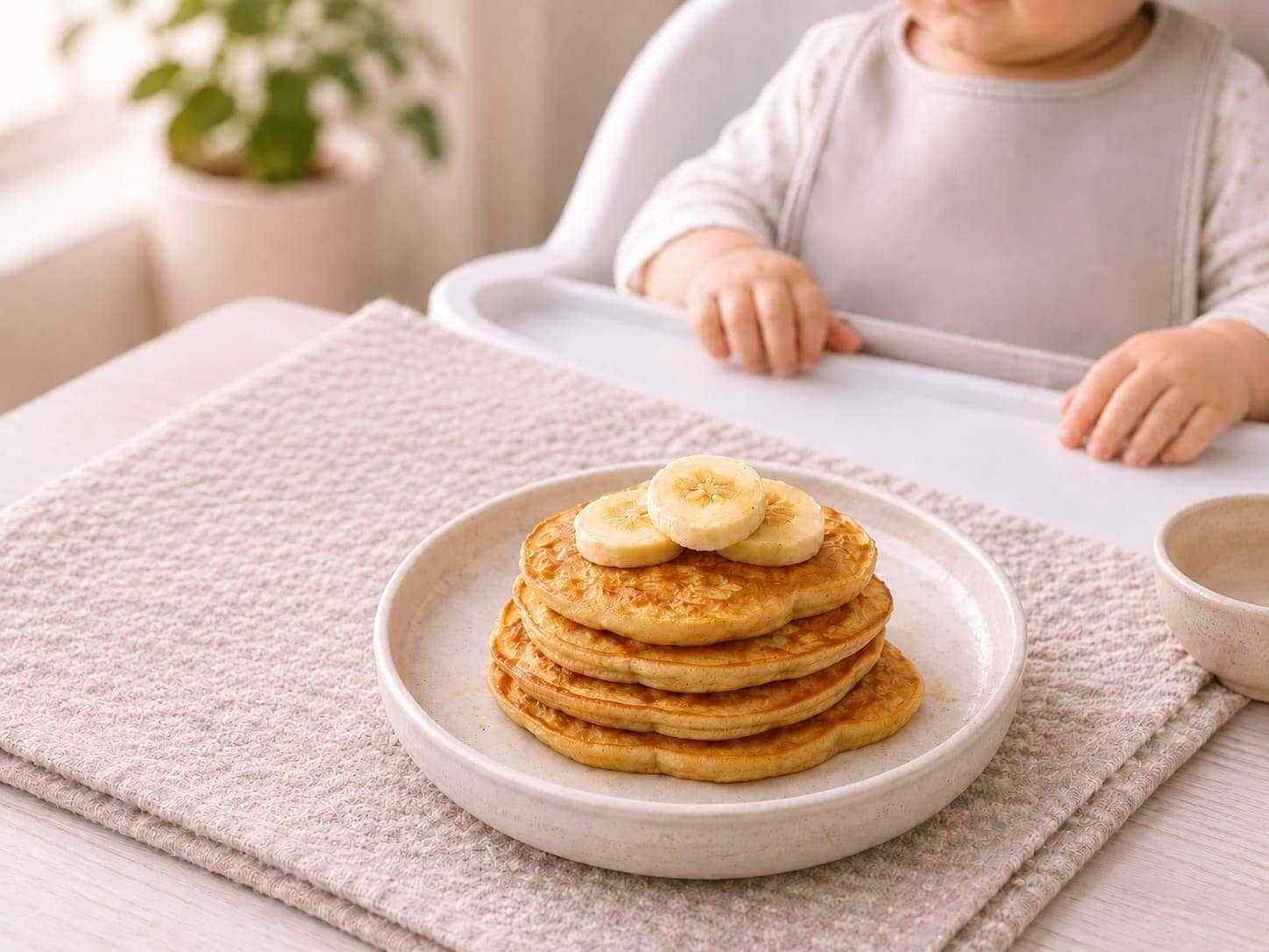 cách làm bánh pancake chuối yến mạch cho bé 6 tháng tuổi