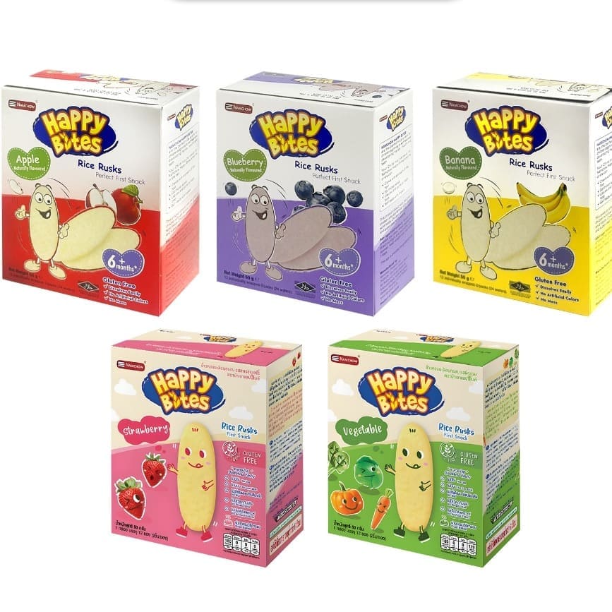 bánh gạo ăn dặm Happy Bites cho bé 6 tháng