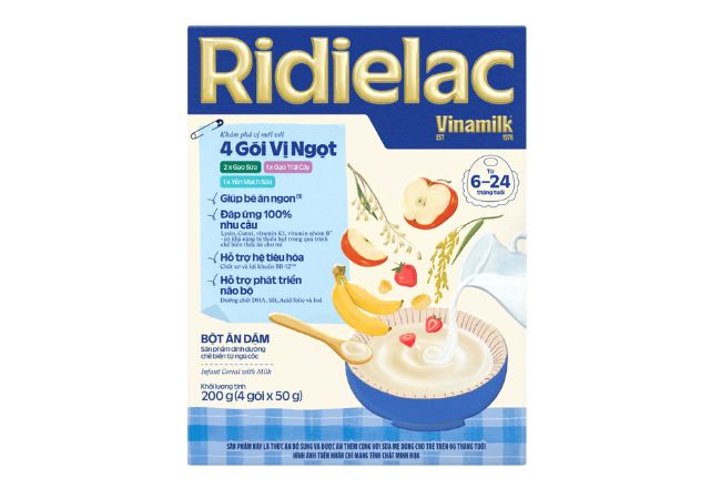 bột ăn dặm Ridielac Gold cho bé 5 tháng tuổi