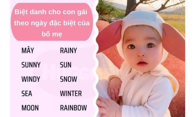 Biệt danh cho con gái theo ngày đặc biệt của cha mẹ
