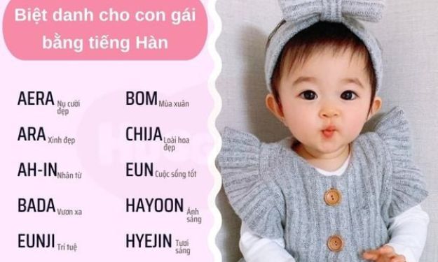 Đặt biệt danh cho con gái bằng tiếng hàn và ý nghĩa