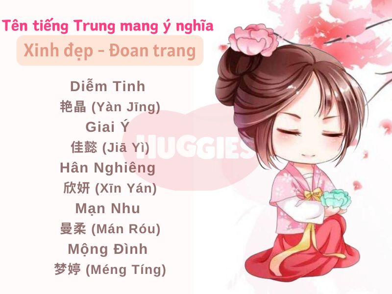 Tên tiếng Trung cho nữ với ý nghĩa xinh đẹp, đoan trang