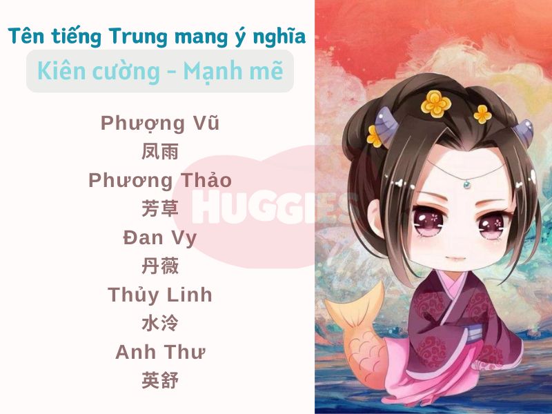 Tên con gái tiếng trung kiên cường, mạnh mẽ