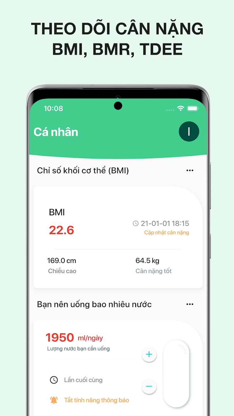 App Đếm Calo, BMR, TDEE - Hỗ trợ Eatclean