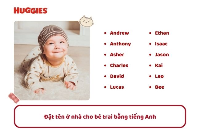 Đặt tên ở nhà cho bé trai bằng tiếng Anh