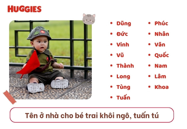 Tên ở nhà cho bé trai khôi ngô, tuấn tú