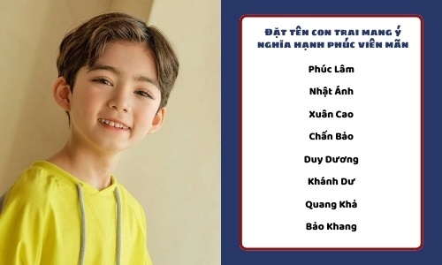 Đặt tên con trai mang ý nghĩa hạnh phúc viên mãn