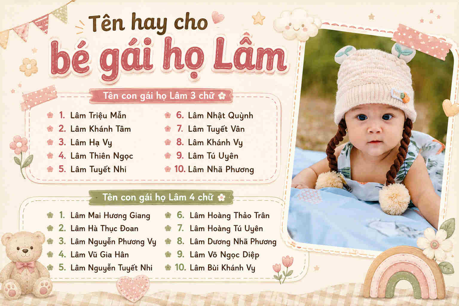 đặt tên cho con gái họ Lâm