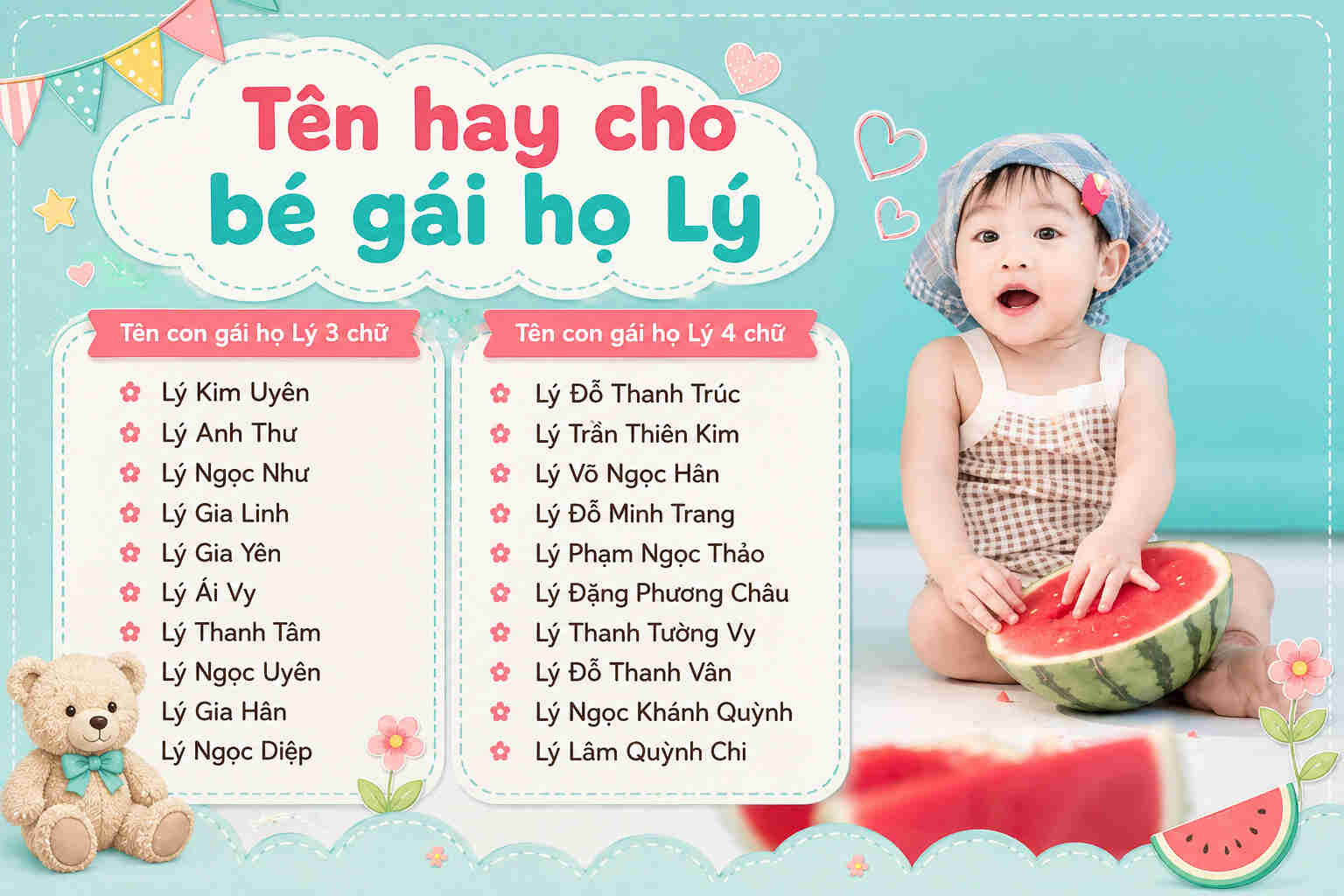 đặt tên cho con gái họ Lý