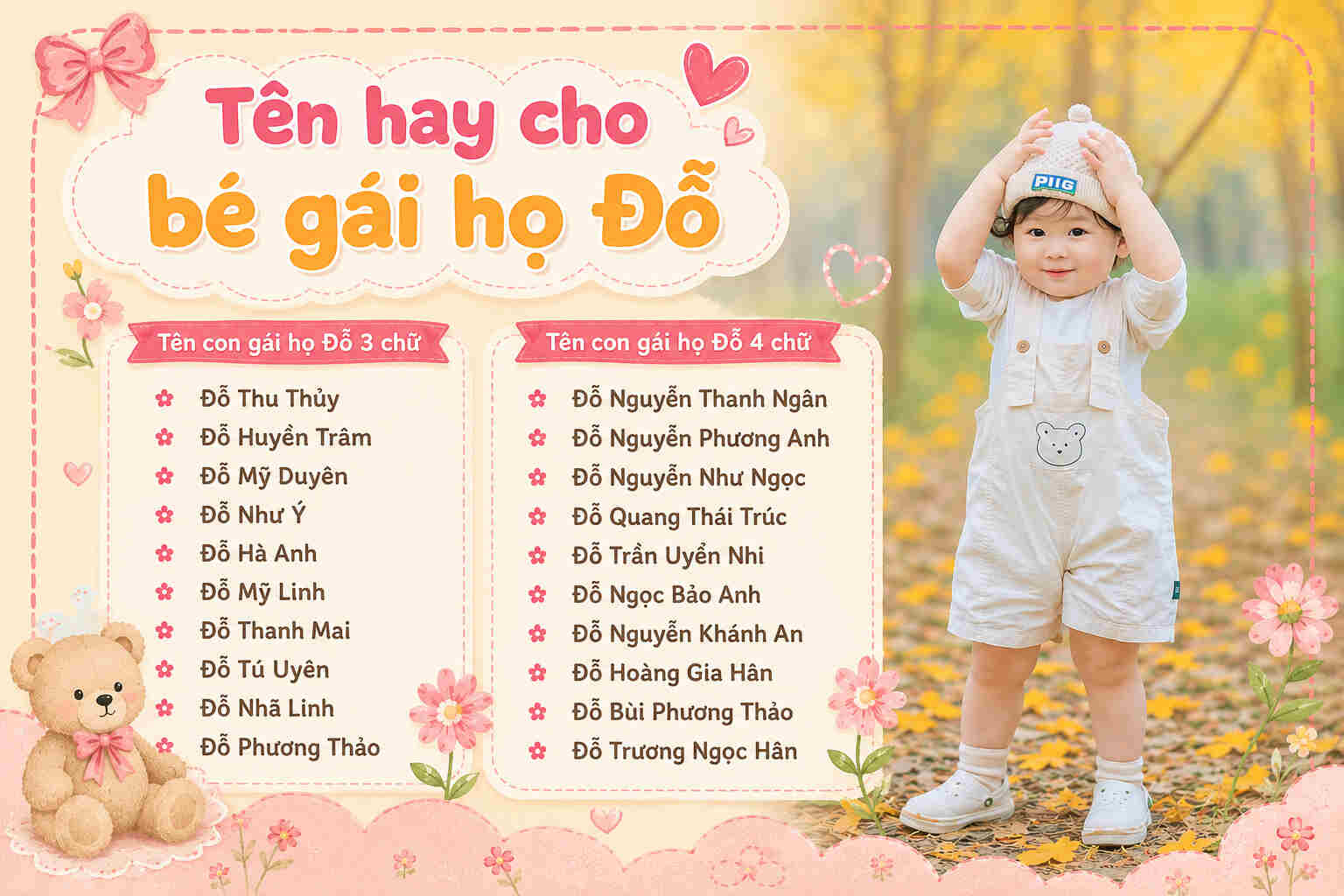 đặt tên cho con gái họ Đỗ